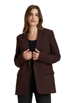 Women's Tall Boyfriend Fit Single-Button Blazer