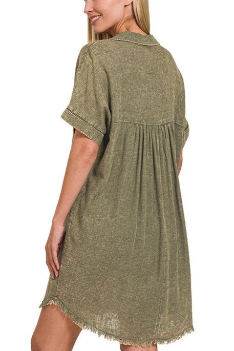 Walk In The Park Linen Dress (MORE COLORS)