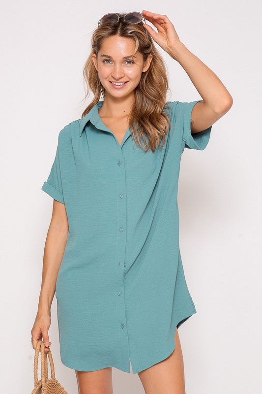 SOLD OUT- Lara Button Pocket Dress (MORE COLORS)