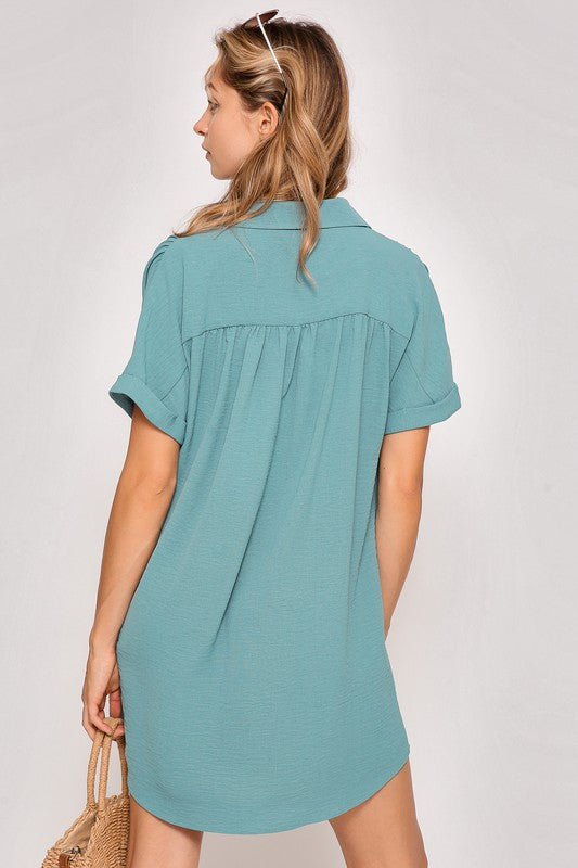 SOLD OUT- Lara Button Pocket Dress (MORE COLORS)