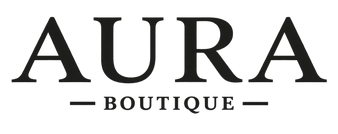 Black serif text reading 'AURA BOUTIQUE' centered on a plain white background.