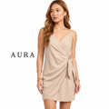 AURA Black Wrap Mini Dress